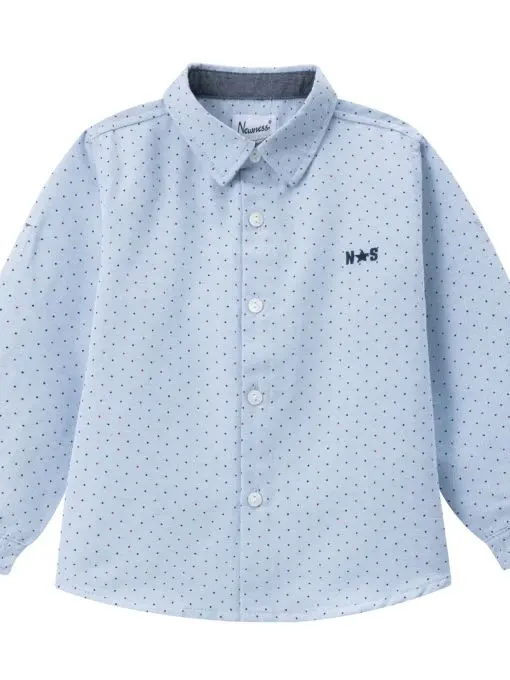 Camisa azul lunares