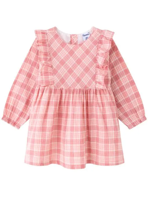 Vestido manga larga rosa