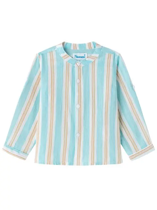 Camisa rayas verde y camel