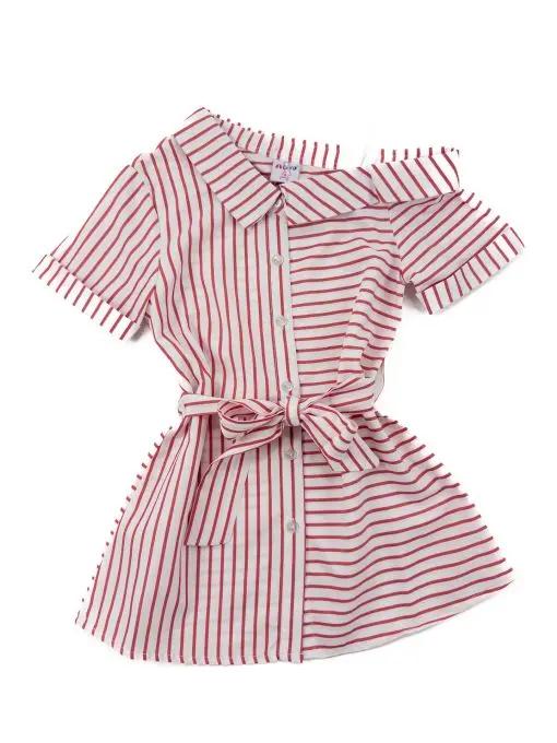Vestido manga corta rayas